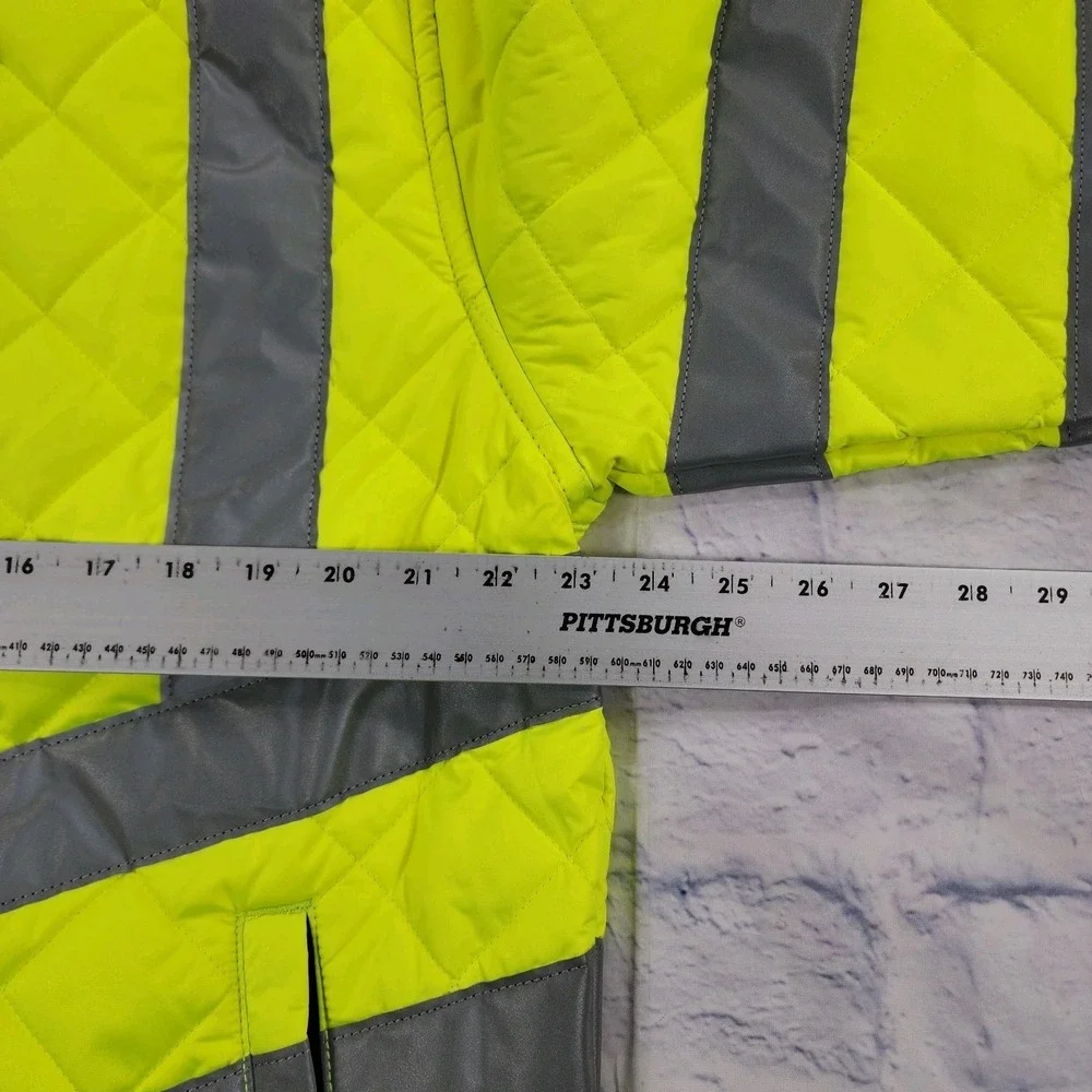 RefrigiWear MENS L HiVis Diamond Quilted Jacket High Visibility Insulated Work
